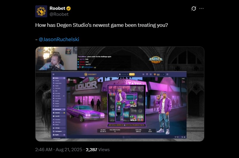 Twitter Wild Gangs Big Win at Roobet